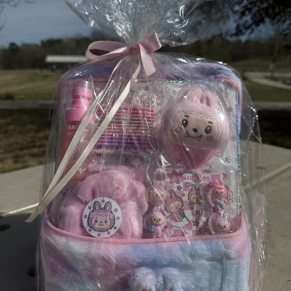 NWT DANBAR Kids 21pc Bunny Hair Accessory Set Easter Gift Basket - Picture 5 of 9